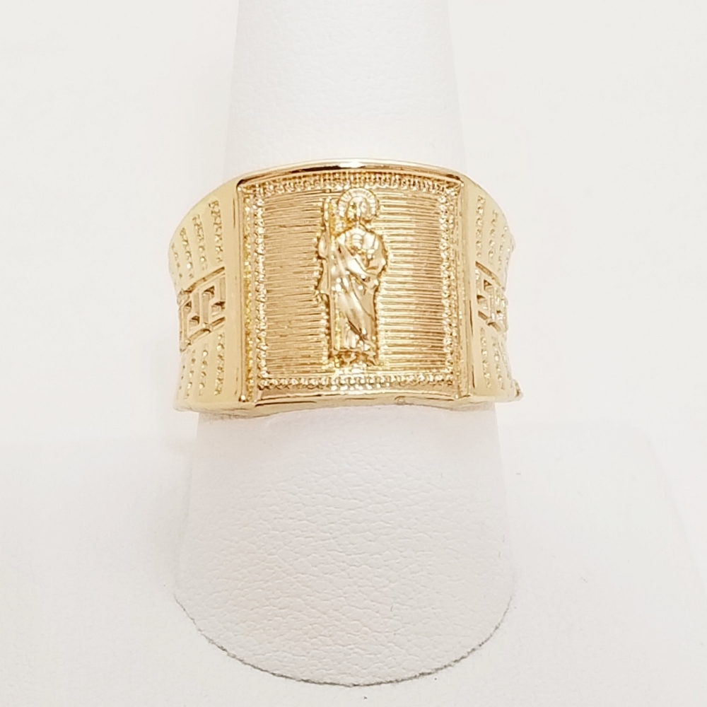 Saint Jude Men's Ring. 14K Gold Plated. 9, 10. New